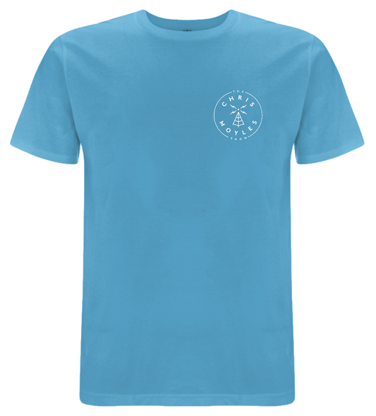 'The Chris Moyles Show' Small Print T-Shirt - Aqua Blue