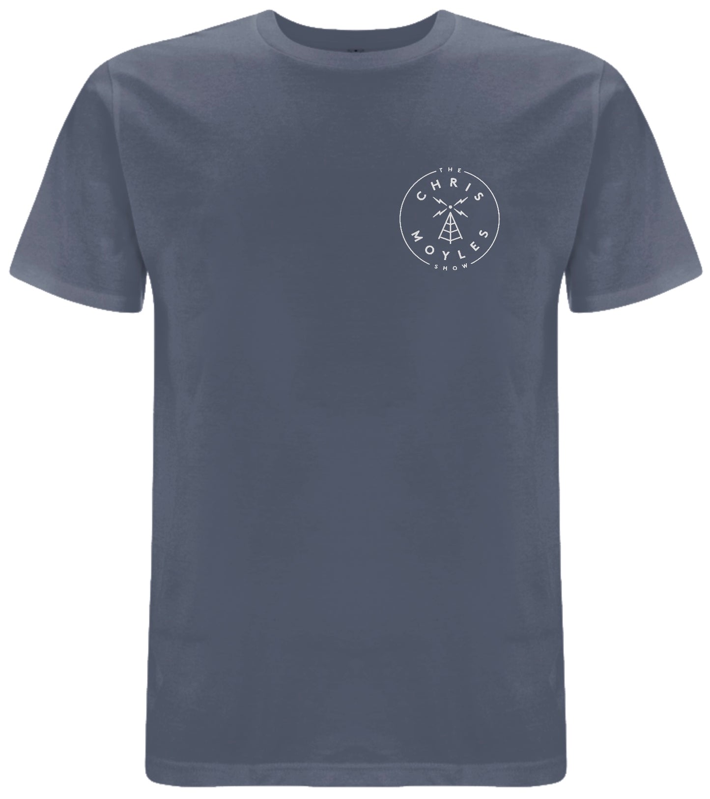 'The Chris Moyles Show' Small Print T-Shirt - 'Blue Grey'