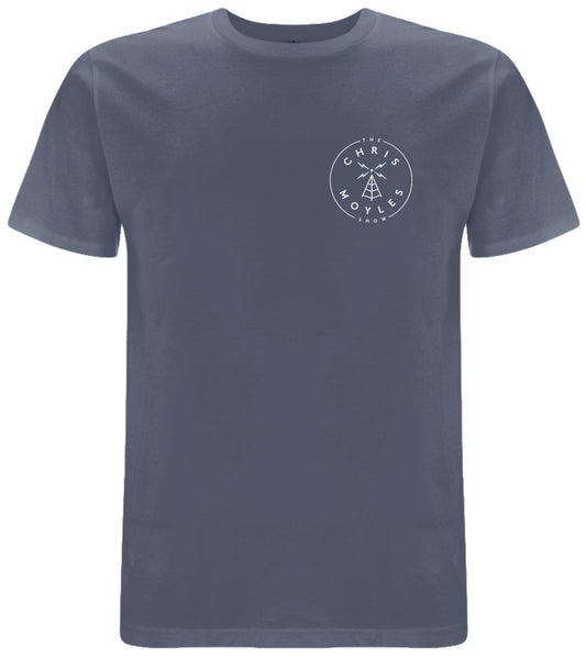 'The Chris Moyles Show' Small Print T-Shirt - 'Blue Grey'
