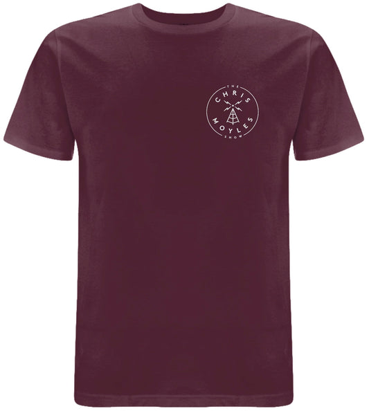 'The Chris Moyles Show' Small Print T-Shirt - 'Deep Plum'