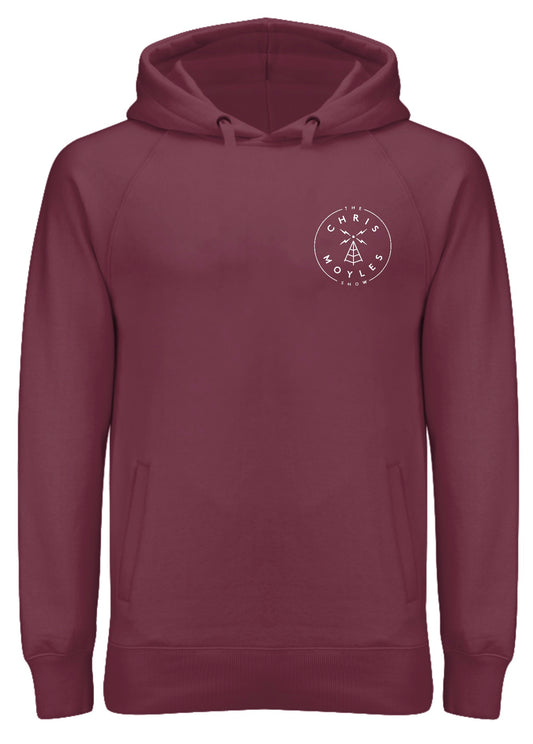 'The Chris Moyles Show' Small Print Hoodie - Burgundy